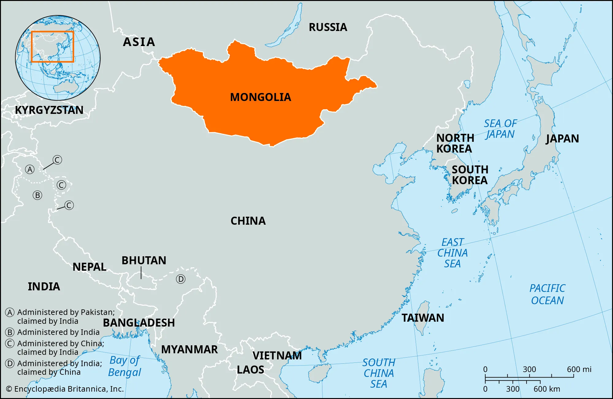 Location of Mongolia
